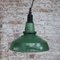 Vintage British Industrial Green Enamel Pendant Light, Image 4