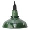 Vintage British Industrial Green Enamel Pendant Light, Image 1