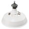Vintage Industrial White Enamel Factory Pendant Light from Benjamin Electric Manufacturing Company 2