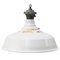 Vintage Industrial White Enamel Factory Pendant Light from Benjamin Electric Manufacturing Company 1