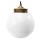 Vintage White Opaline Glass and Brass Pendant Light, Image 1