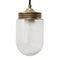 Vintage Industrial Frosted Glass & Brass Pendant Lamp 2