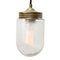 Vintage Industrial Frosted Glass & Brass Pendant Lamp 1