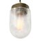 Vintage Industrial Frosted Glass & Brass Pendant Lamp 4