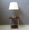Acrylic Glass Table Lamp with Golden Details, 1970s, Image 10