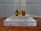 Acrylic Glass Table Lamp with Golden Details, 1970s, Image 6