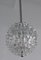 Vintage Ceiling Lamp with Silver Metal Mounting & Profiled Pressed Glass Shade, 1970s 2