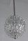 Vintage Ceiling Lamp with Silver Metal Mounting & Profiled Pressed Glass Shade, 1970s, Image 2