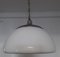 Vintage Ceiling Lamp with White Plastic Screen and Chromed Metal Mounting, 1970s 2