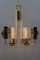 Crystal Glass Rods and Brass Hanging Chandelier, 1970s 5