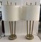 Murano Mid-Century Round Base Brass and Glass Italian Couple Table Lamp, 1950s 3