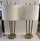 Murano Mid-Century Round Base Brass and Glass Italian Couple Table Lamp, 1950s, Image 3