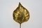 Italian Brass Leaf-Shaped Foglia Floor Lamp by Tommaso Barbi, 1970s 3