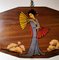 Teak Decorative Panels with Japanese Kimono Figures, Set of 3 7