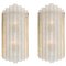Large Brass and Murano Glass Wall Sconces by Doria for Doria Leuchten, Germany, 1960s, Set of 2 1
