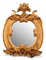 19th Century Antique Gilt Wooden Wall Mirror Carved with Fruit Pediment and Scrolls 1