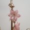 Brass Chandelier with Pink Murano Glass Flowers, 1970s, Image 9