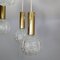 Mid-Century Glass and Brass Cascade Ceiling Lamp by Egon Hillebrand for Hillebrand Lighting, 1970s 7