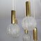 Mid-Century Glass and Brass Cascade Ceiling Lamp by Egon Hillebrand for Hillebrand Lighting, 1970s 5