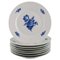 Blaue Teller mit Blumenmuster Modell 10/8097 Teller von Royal Copenhagen, 8er Set 1