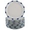 Corinth Plates in Blue Painted Porcelain by Tapio Wirkkala for Rosenthal, Set of 11 1