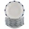 Deep Corinth Plates in Blue Painted Porcelain by Tapio Wirkkala for Rosenthal, Set of 11 1