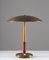 Swedish Mid-Century Table Lamp in Mahogany and Leather from Böhlmarks 2