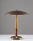 Swedish Mid-Century Table Lamp in Mahogany and Leather from Böhlmarks, Image 2