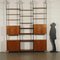 Teak Veneer and Metal Brass Bookcase, Italy, 1950s 2