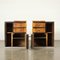 Bedside Tables with Burl Poplar Veneer, Italy, 1930s, Set of 2 3