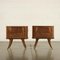 Bedside Tables with Burl Walnut Veneer, Italy, 1950s, Set of 2 12