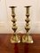 Large Antique Victorian Brass Candlesticks, Set of 2 5