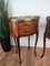 Antique Italian Marquetry Walnut Nightstands with Drawers, Set of 2 3