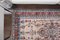 Vintage Turkish Bordered Handmade Floral Beige Wool Oushak Ikat Rug, Image 5