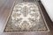 Vintage Turkish Handmade Floral Beige Wool Oushak Rug 1