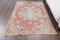 Petit Tapis Oushak Vintage Fait Main en Laine Rouge 2