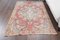 Small Vintage Turkish Handmade Red Wool Oushak Carpet 2