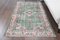 Small Vintage Turkish Handmade Green Wool Oushak Carpet 1