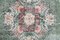 Petit Tapis Oushak Vintage en Laine Verte 6