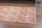 Medium Vintage Turkish Handmade Floral Pink Wool Oushak Accent Rug 3