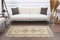 Petit Tapis Oushak Artisanal Antique en Laine Marron 3