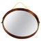 Mid-Century Italian Circular Teak and Rope Wall Mirror 1