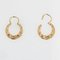 French 18 Karat Rose Gold Chiseled Creole Earrings, 1950s, Set of 2 3