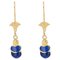 Modern Lapis Lazuli & 18 Karat Yellow Gold Beetle Earrings, Set of 2 1