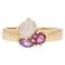 Moderner Ring aus 18 Karat Gelbgold mit Amethyst, Granat, Mondstein 1