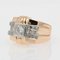 Diamond & 18 Karat Rose Gold Tank Signet Ring, 1950s 6