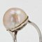 French Art Deco Mabé Pearl, 18 Karat White Gold & Platinum Solitaire Ring, 1930s, Image 7