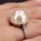 French Art Deco Mabé Pearl, 18 Karat White Gold & Platinum Solitaire Ring, 1930s 9