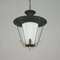 Mid-Century French Black and White Lantern with Brass Details, 1950s, Image 2