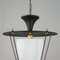 Mid-Century French Black and White Lantern with Brass Details, 1950s 5